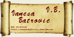 Vanesa Batrović vizit kartica